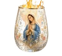 Tazas Cristianas 400 ml - ergonomic Vidrio Antideslizante Jesús Claro, stylish, Cristalería Coleccionable Floral, Para Té Bebidas Whisky Cerveza | Multipurpose Outdoor Indoor Utility