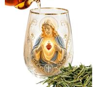 Tazas Cristianas,Vaso Ergonómico Antideslizante Jesús 400 Ml | Taza Para Té Coleccionable - Para Té, Bebidas, Whisky, Hogar, Bar, Reuniones, Mesa De Comedor