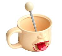Tazas De Café Novedosas | con Asa Cuchara 255 ml Recipiente para Bebidas - Tazas Divertidas 3D Con Lengua Fuera | Para Hogar, Oficina, Cocina, Mesa, Encimera, Cumpleaños, Vacaciones, Inauguración De