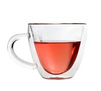 Tazas de café o Tazas de té de Vidrio Aislado de Doble Pared en Forma de Corazón, Taza de té de Leche Clara Aislada con Mango de 180ml o 240ml (1#)