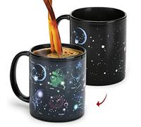 Tazas de café, taza que cambia de color, taza de café de cerámica sensible al calor, 12 tazas de constelación, regalos espaciales, tazas divertidas para hombres, mujeres, amigos, cumpleaños,