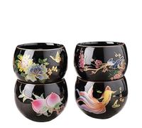 Tazas de té china, 1 pieza de arcilla negra que cambia de color, taza de té de huevo de dragón, hecha a mano, cerámica Gongfu, sensible al calor, maestro para ceremonia de regalo (1 unidad-A)