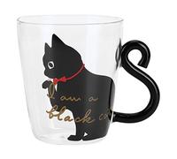 Tazas De Té De Café, Tazas Hechas A Mano Lindas con Forma De Animal Taza Divertida del Gato Regalo Novedoso para Los Amantes De Los Gatos De Los Niños(Gato Negro)