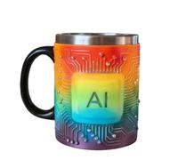 Tazas geniales para hombre, diseño de tecnología novedosa, decoración del hogar en forma de chip. Tazas de café de acero inoxidable para clima frío, pesca, agua, té, senderismo, , juego, hogar