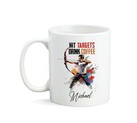 Tazas Humor Taza Cerámica Arqueros Geniales Dan En El Blanco, Aficionados Al Tiro Al Blanco. Divertido Tazas De Té Para Desayuno Cocina Abuela 330Ml
