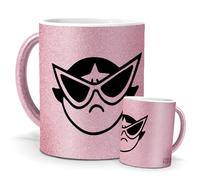 Tazas Únicas | Cactus (Supernenas) | Edición Especial Purpurina Rosa | Mensaje Divertido para Fans de Dibujos | Tazas para Café, Té... | Regalo Original de Animación.