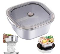 Tazón colador de acero inoxidable de 3600 ml, juego de tazones con tapa, escurridor con cuenco, ayuda de goteo apilable para lavar verduras, frutas, gotas de pasta y arroz