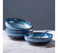 Tazón de porcelana, 20 cm, juego de 4 piezas, ideal para sopa, postre o desayuno