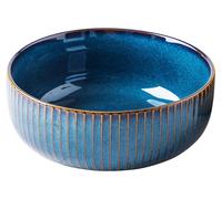 Tazón de porcelana de 1800 ml - Tazón grande - Hecho a mano - Diseño elegante - Esmalte de estilo retro - Diámetro de 21 cm - Plato para servir