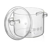 Tazón de Vidrio Transparente 1350ml con Tapa, Olla Sopera