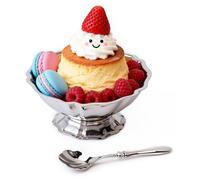 Tazón para postre con base - Acero inoxidable 304 - Ideal para helados, sorbetes y postres - Diseño elegante - Perfecto para bodas y celebraciones - Peso: 192 g - Dimensiones: 10,5 x 4,5 cm - Copa par
