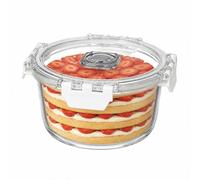 Tazón para postre de 800 ml, fabricado en vidrio de borosilicato, con tapa y temporizador