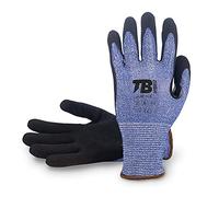 TB Guante de Trabajo TB 413RF TFLN | Guante de Protección Abrasión Piezas Cortantes. Soporte HDPC, Fibra de Vidrio, Recubrimiento Nitrilo. Color Azul (1, 7)