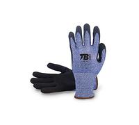 TB Guante de Trabajo TB 413RF TFLN | Guante de Protección Abrasión Piezas Cortantes. Soporte HDPC, Fibra de Vidrio, Recubrimiento Nitrilo. Color Azul (1, 9)