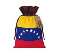 TBABMDPDM Saco de Papá Noel con estampado de bandera de Venezuela, bolsa de regalo de lino con cordón, para almacenamiento de paquetes de fiesta de Navidad