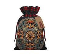 TBABMDPDM Saco de Papá Noel de Navidad con estampado múltiple, bolsa de regalo de lino con cordón, para almacenamiento de paquetes de fiesta de Navidad