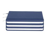 Tbest 3 Cuadernos de Piel Sintética con Tapa Dura y Banda Elástica, Marcador de Cinta, Papel No Fluorescente, Diario de Oficina, Bloc de Notas Escolar, Diario de Viaje, Accesorios de Escritura (BLUE)