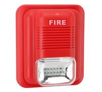 Tbest Alarma de Incendio con Sonido y Luz, Indicador LED 12V/24V | Alerta sonora, indicador visual, edificios residenciales, detección de incendios, plástico
