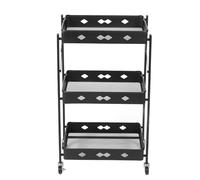 Tbest Carro Rodante de 3 Niveles Carro Utilitario Móvil de Acero Al Carbono Estantes de Almacenamiento de Cocina con 4 Ruedas para Sala de Estar Oficina Utilitario Rodante Características Rodantes