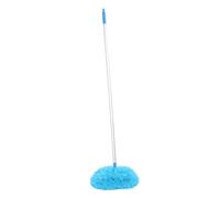 Tbest Duster Redondo con Varilla de Extensión de 140 Cm (Blue) | Material de fibra suave, rotación de 360 grados, limpieza eficiente.