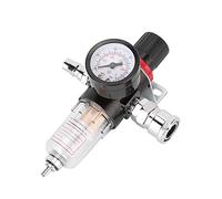 Tbest Filtro de Compresor de Aire Separador de Agua y Aire Regulador de Trampa de Humedad 1/4 BSP 130PSI 40 Micrones 26CFM Soporte de Medidor de Salida Estable Conector Rápido