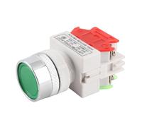 Tbest Interruptor de Botón Momentáneo de 22 Mm LAY37 11BN Reinicio Automático de Cabeza Plana Verde para Control Eléctrico de 220 V en Arrancadores Contactores Relés