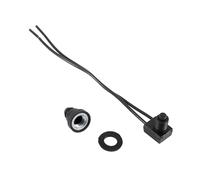 Tbest Interruptor de Botón Pulsador Impermeable con Cables de 4 Pulgadas | Diseño LED, función unipolar, ideal para motocicletas, fácil instalación, funda de goma.