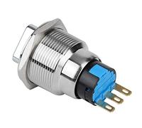 Tbest Interruptor de de Acero Inoxidable de 19 Mm IP67 Interruptor de 3 Perillas de 6 Pines para Electrodomésticos Industriales y Automotrices (3 pies 2 marchas)