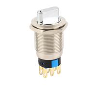 Tbest Interruptor de de Acero Inoxidable de 19 Mm IP67 Interruptor de 3 Perillas de 6 Pines para Electrodomésticos Industriales y Automotrices (6 pies 2 marchas)