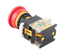 Tbest Interruptor de Parada de Emergencia de 22 Mm con Mecanismo de Bloqueo por Giro para Restablecer, Botón Rojo con Cabeza de Hongo Grande para Maquinaria Industrial, Circuitos Eléctricos y