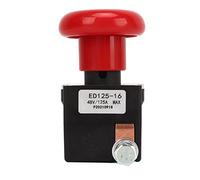 Tbest Interruptor de Parada de Emergencia Interruptor de Apagado de Emergencia de Apagado 48 V 125 A Aleación de Metal ED125 16 Marcador de Posición de de