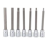 Tbest Juego de Dados de Hexágono, Largo Extra 110mm 3-10mm | 7 piezas, acero al cromo-vanadio, puntas de precisión, fácil identificación, estuche para guardar