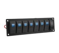 Tbest Panel Basculante de 7 Módulos Panel de Palanca Marino IP66 con USB El Basculante Marino Retroiluminado Azul está Hecho de Aluminio y Se Raya en El Usando un Grupo con y El Azul