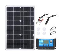 Tbest Panel Solar Portátil de Silicio Monocristalino de 18 V y 20 W con Puerto de Carga USB Dual y Abrazadera Dc5521 para Teléfonos, Cámaras, Baterías de 12 V para Coches, Barcos, Exteriores,