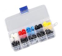 Tbest Paquete de 25 interruptores táctiles redondos de 12x12x7,3 mm, interruptor de botón pulsador de tacto a tacto PCB SMD de 4 pines, ideal para interruptores y atenuadores de control de circuitos