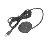 Tbest Puerto de Carga Empotrado, Ahorro de Espacio para Escritorios | Toma de doble orificio, Práctico USB tipo C, Ideal para hoteles, hogar u oficina