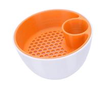 Tbest Recipiente de Pistacho de Cámara con Contenedor de Cáscara Impreso en 3D en Bocadillos para Servir Nueces Compartimento de Basura Incorporado Blanco Naranja Cámara de Pistacho Bo Innovador de