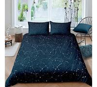 Tbrand Funda de edredón Galaxy con Cielo Estrellado,Juego de Ropa de Cama,Funda de edredón para habitación de niños y niñas,King