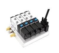 TBZOQAID Conjunto de Grupo válvulas solenoide 4V210-08 DC24V, válvula colector magnético, Tipo Bus, Control Cilindro enchufable, combinación Marcha atrás DC24(Dc24v 8mm,11 Stations)