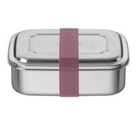 TC Sandwich Box 1,00 l, oro rosa, acero inoxidable sin barnizar con cinta textil, fiambrera de acero inoxidable, para la universidad, la escuela, la oficina, apto para lavavajillas, THERMOCAFÉ by