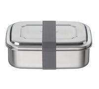 TC SANDWICH BOX 1,00 L, Stone Grey, acero inoxidable sin pintar con cinta textil, fiambrera de acero inoxidable, para la universidad, la escuela, la oficina, apto para lavavajillas, THERMOCAFÉ by