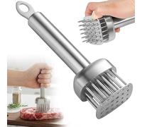 TCETCY Ablandador de Carne Acero Inoxidable 304 Martillo Carne Cocina Profesional 24 Púas con Muelle, Mango Ergonómico para Chuletas, Filetes Cerdo, Pollo, Apto Lavavajillas, con Orificio para Colgar