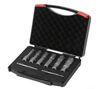 TCT - Juego anular de brocas de núcleo hueco con punta de carburo de 16 a 26 mm, para acero inoxidable y hierro, kit de agujeros magnéticos, 6 piezas para metalurgia