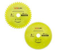 TCT210MXAPRO Saxton Professional Range TCT - Hoja de sierra circular (210 mm x 40T y 80 T x 30 mm, calibre 16, anillos de reducción de 25.4 mm, compatible con Evolution Festool Bosch Makita Dewalt)
