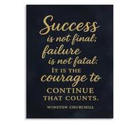 TCYNNQVD Inspirational Quote Canvas Wall-Art Winston Churchill Success Is Not Final Failure Is Not Fatal It Is The Courage to Continue That Counts for Office Decor Gift(Unframed,16x24inch(40x60cm))
