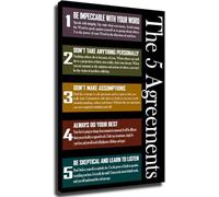 TCYNNQVD Life Changing Agreements Chart - Five Principles for Self-Improvement Wall-Art Decor(Unframed,16x24inch(40x60cm))