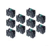 TDCuizent 10 contactos auxiliares de interruptor de botón XB2-BE101C NO y XB2-BE102C 10A 22mm bloque de contacto de cobre para equipos eléctricos industriales Carcasa de plástico (ZB2-BE101)