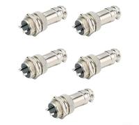 TDCuizent Conector de aviación GX16 Socket 2/3/4/5 Pin Aleación de zinc Impermeable para equipos industriales Arnés de cableado de alto voltaje Conexión eléctrica (2P)