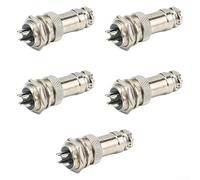 TDCuizent Conector de aviación GX16 Socket 2/3/4/5 Pin Aleación de zinc Impermeable para equipos industriales Arnés de cableado de alto voltaje Conexión eléctrica (4P)