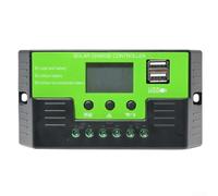 TDCuizent Controlador de carga solar 12V/24V Auto 10A 20A 30A Pantalla LCD Temporizador de Control de Luz para Litio Ácido para Batería LIFEPO4 Panel PV Protección Sistema Carcasa ABS (30A)
